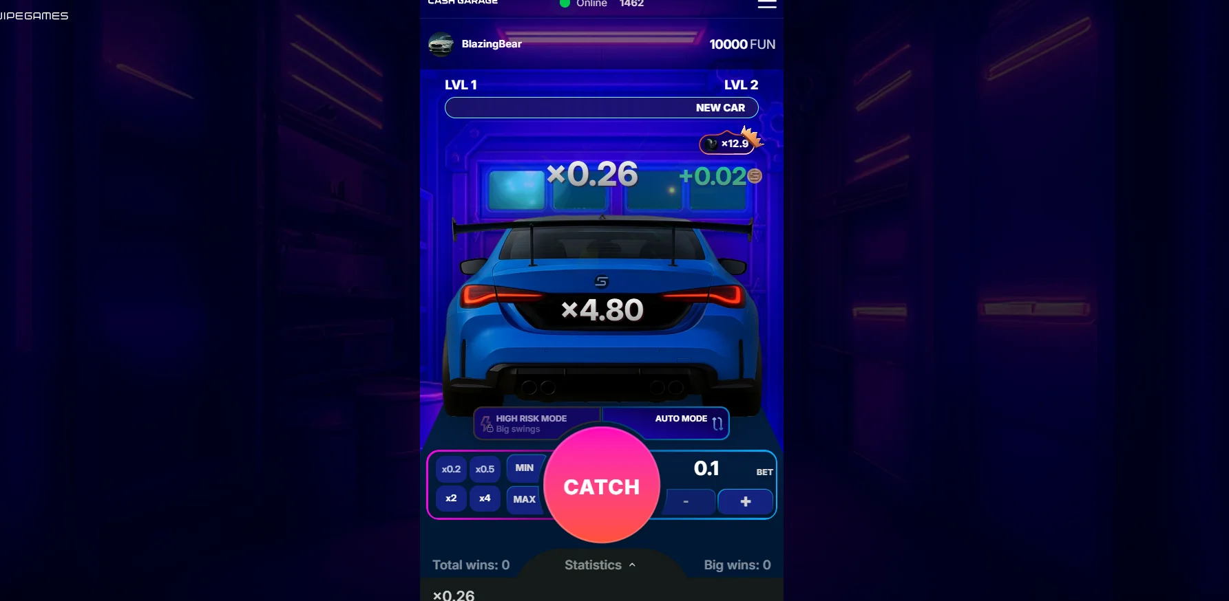Cash Garage Swipe Game